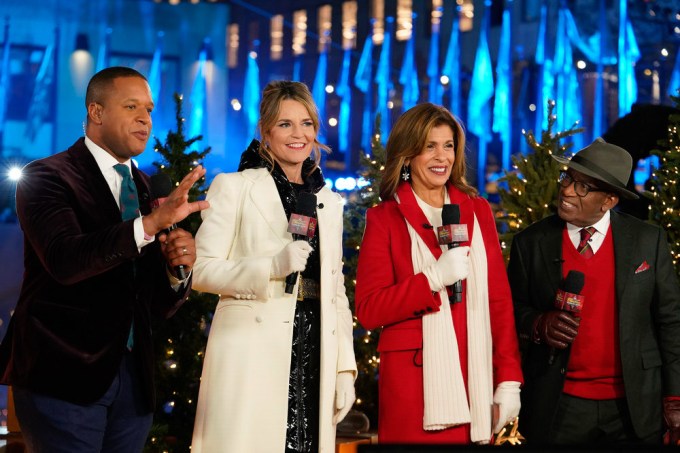NBC’s Craig Melvin, Savannah Guthrie, Hoda Kotb, and Al Roker host Christmas In Rockefeller Center