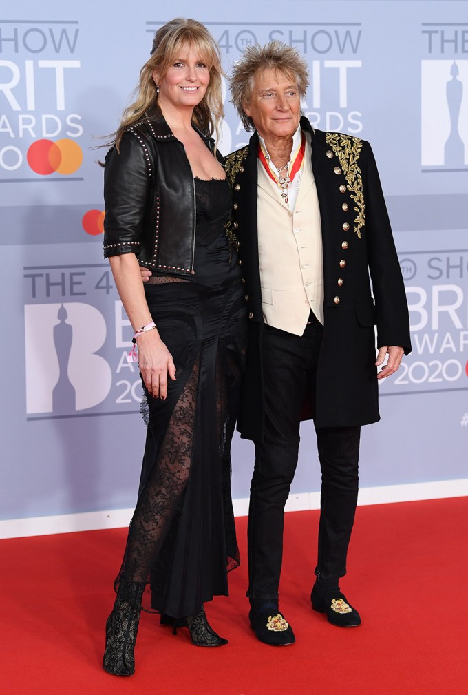 Rod Stewart & Penny Lancaster At The Brit Awards