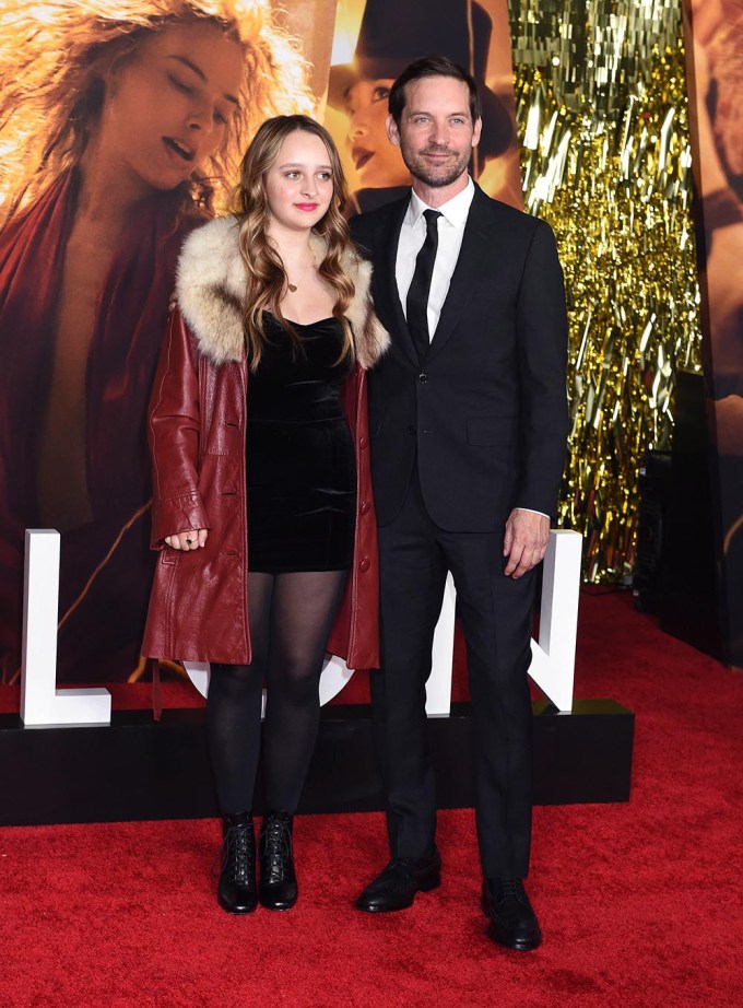 Tobey Maguire & His Daughter Ruby At ‘Babylon’ Premiere