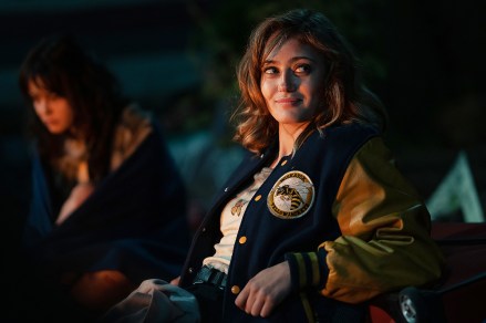 (L-R): Courtney Eaton as Teen Lottie and Ella Purnell as Teen Jackie in YELLOWJACKETS, 