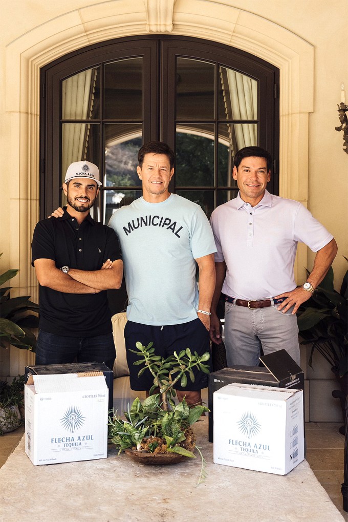 Abraham Ancer Mark Wahlberg and Aron Marquez