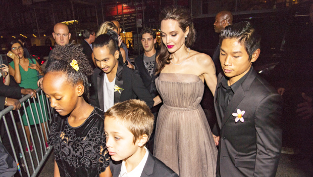 Angelina Jolie Rocks Edgy Black Boots While Shopping With Kids Zahara & Maddox – Photos
