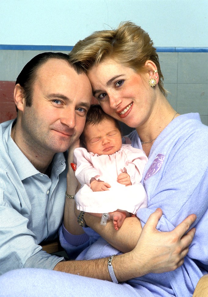 Phil Collins & Jill Tavelman With Newborn Baby Lily