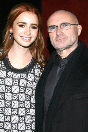 Phil Collins and Lily Collins (daughter)'The Blind Side' Film Premiere, New York, America - 17 Nov 2009Based on the book by Michael Lewis, this film follows the story of American footballer Michael Oher (played by Quinton Aaron), who currently plays for the NFL’s Baltimore Ravens. It follows his impoverished upbringings, his years at a Christian School and his adoption by Sean and Leigh Anne Tuohy, the couple played in the film by Tim McGraw and Sandra Bullock. Lily Collins (daughter of rocker Phil) plays the Tuohys’ daughter, aptly enough called Collins.