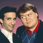 PERFECT STRANGERS, from left: Bronson Pinchot, Louie Anderson, unaired pilot, 1986, 1986-1993, ©