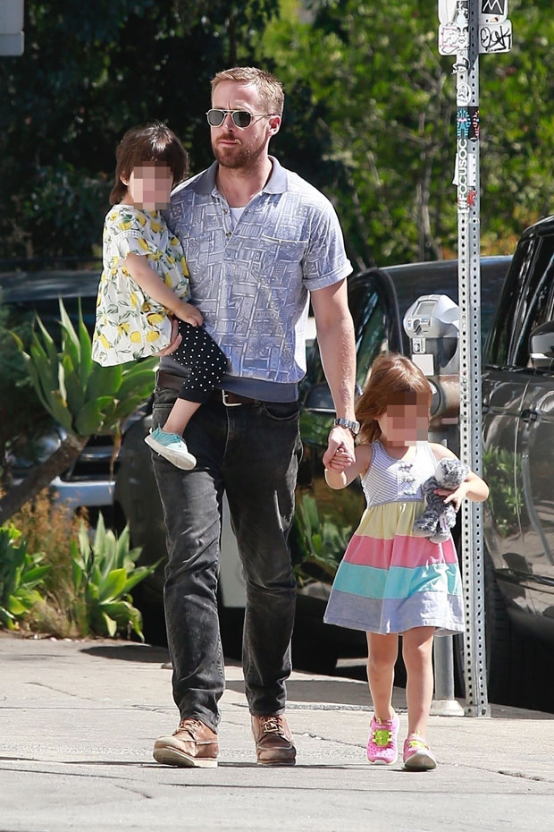 Ryan Gosling Takes His Daughters Esmeralda 7 And Amada 5 For Ice Cream In Los Angeles 1236