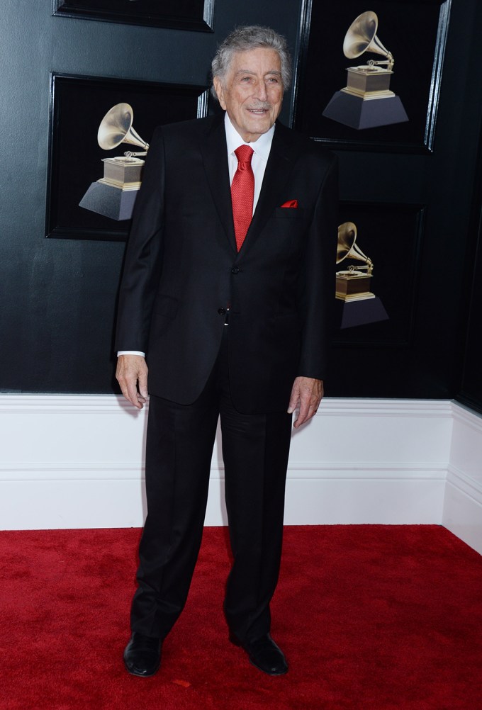 Tony Bennett arrives at the 60th Annual Grammy Awards