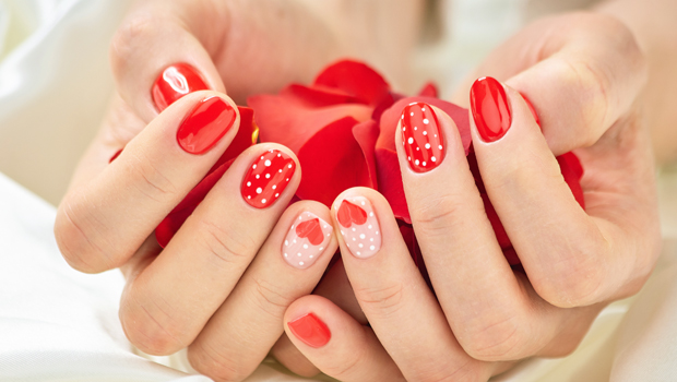 Tiny Red Heart Nail decals