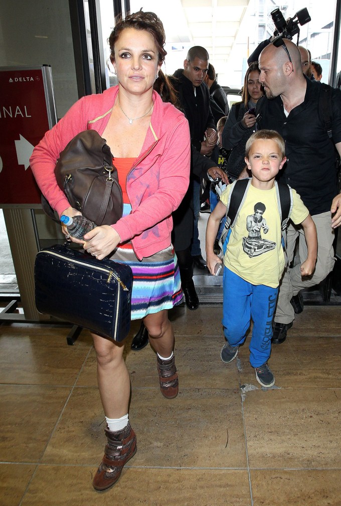 Britney Spears with her son Jayden at LAX Airport