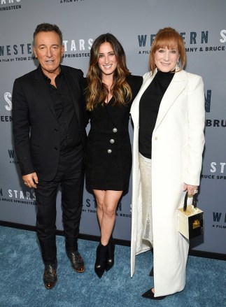 Bruce Springsteen, Jessica Springsteen, Patti Scialfa. Singer-songwriter and co-director Bruce Springsteen, left, daughter Jessica Springsteen and wife Patti Scialfa attend the special screening of 