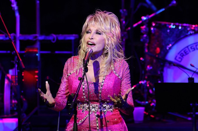Dolly Parton at a 2021 Benefit Concert