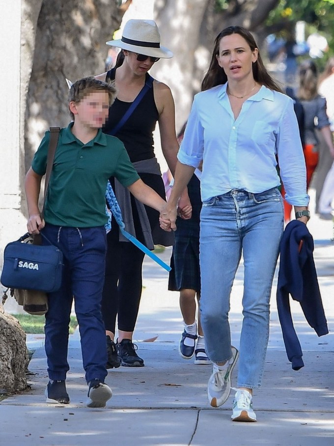 Jennifer Garner Walks Samuel Home From School