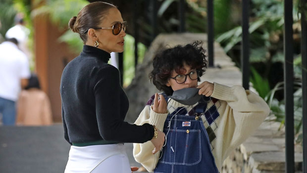 Jennifer Lopez’s Daughter Emme, 13, Rocks Overalls For Lunch Date With Mom & Brother Max