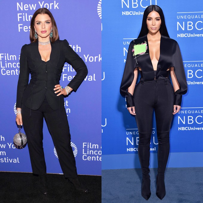 Kim Kardashian & Julia Fox In Black Suits