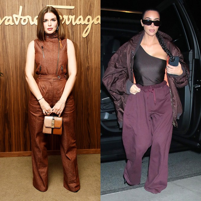 Kim Kardashian & Julia Fox In High-Waisted Pants