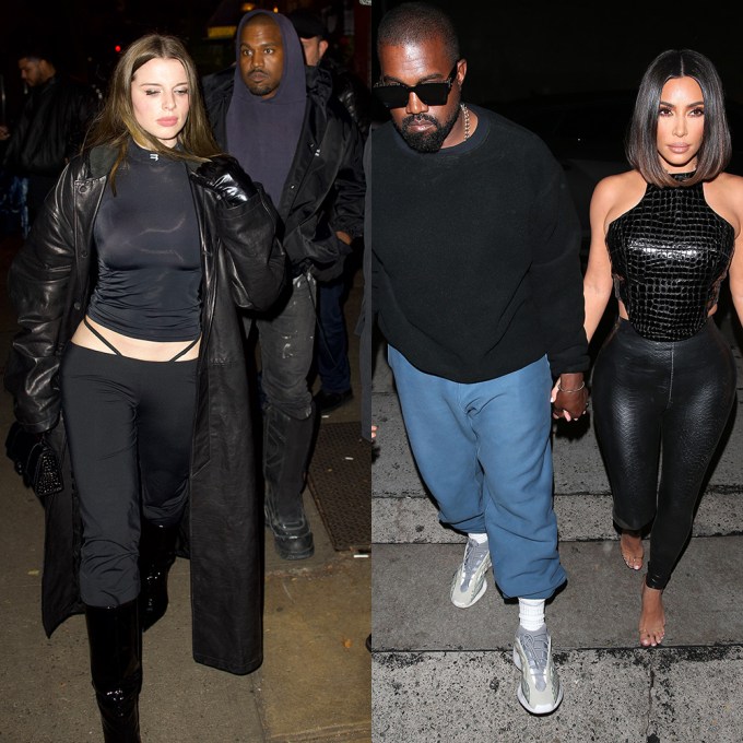 Kim Kardashian & Julia Fox In All Black Outfits