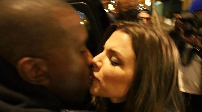 Kanye West & Julia Fox Kiss After Dinner