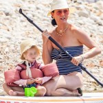 Saint-Tropez, FRANCE - *EXCLUSIVE* - Katy Perry, her fiancé Orlando Bloom, their daughter Daisy Dove and Orlando's son, Flynn Christopher make the most of their vacation on a yacht and on a pebble beach in the Gulf of Saint-Tropez, Côte d'Azur. On the program: swimming, sunbathing, and paddling. The couple kiss tenderly while swimming. Shot ono 7/18/23 Pictured: Katy Perry, Orlando Bloom BACKGRID USA 25 JULY 2023 BYLINE MUST READ: Best Image / BACKGRID USA: +1 310 798 9111 / usasales@backgrid.com UK: +44 208 344 2007 / uksales@backgrid.com *UK Clients - Pictures Containing Children Please Pixelate Face Prior To Publication*