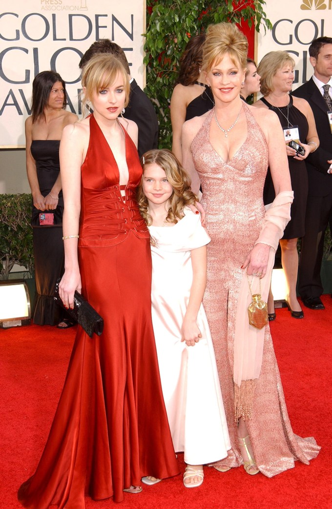 Melanie Griffith and her daughters at the 2006 Golden Globes