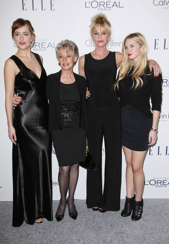 Melanie Griffith with her daughters and mother