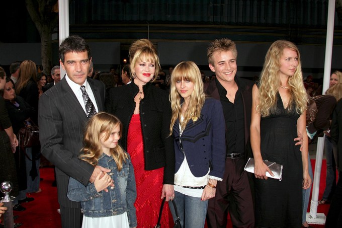 Melanie Griffith and her family at ‘The Legend of Zorro’ premiere