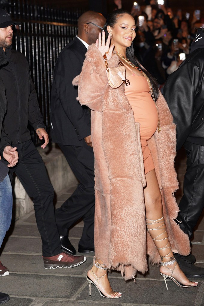 Rihanna At Off-White During Paris Fashion Week