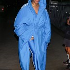 *EXCLUSIVE* Rihanna rocks all blue Adidas and Balenciaga at Giorgio Baldi!