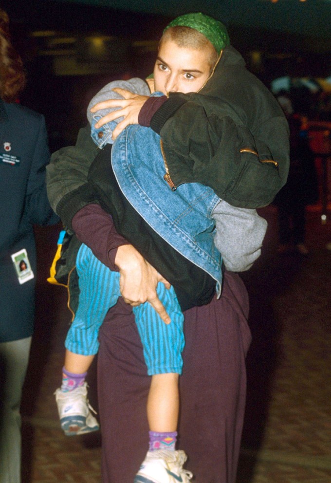 Sinead O’Connor & son Jake at Heathrow airport