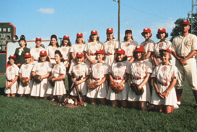 A League Of Their Own cast photo in 1992