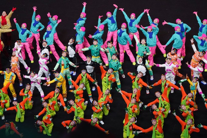 Dancers In Colorful Outfits At Olympics