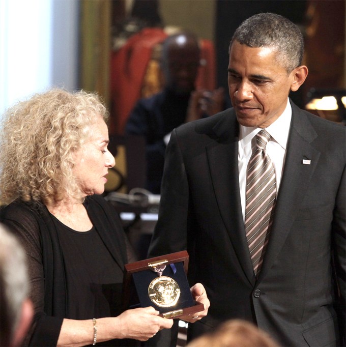 President Barack Obama Presents Carole King With An Award