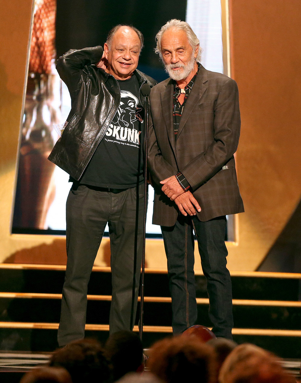 Cheech Marin, left, and Tommy Chong speak onstage at the Guys Choice Awards at Sony Pictures Studios, in Culver City, Calif
2014 Guys Choice Awards - Show, Culver City, USA - 7 Jun 2014