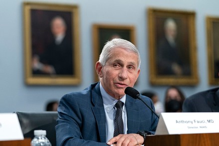 Dr. Anthony Fauci, Director of the National Institute of Allergy and Infectious Diseases, testifies during a House Committee on Appropriations subcommittee on Labor, Health and Human Services, Education, and Related Agencies hearing, May 11, 2022, on Capitol Hill in Washington. Federal prosecutors in Maryland say a West Virginia man pleaded guilty, to sending threatening emails to Dr. Anthony Fauci and other officials
Fauci Threatening Emails, Washington, United States - 11 May 2022