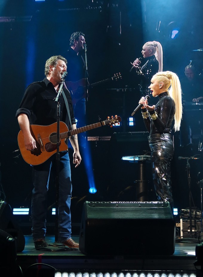Gwen Stefani & Blake Shelton At Bud-Light Super Bowl Music Festival