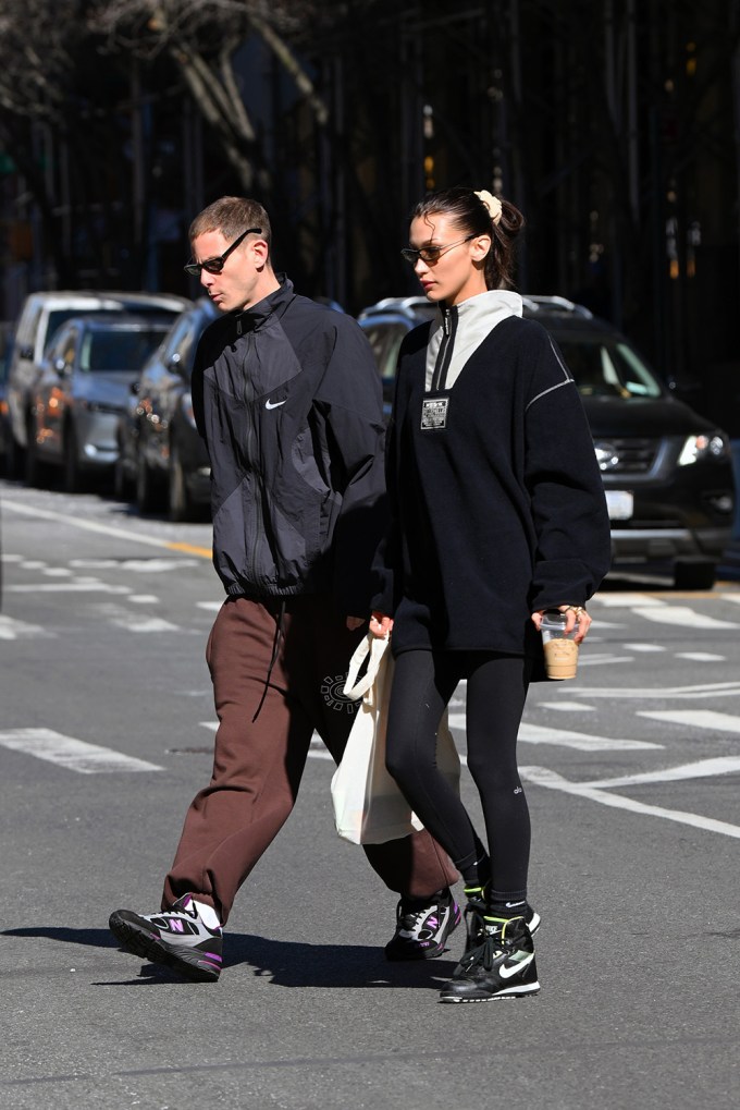 Bella Hadid All Smiles While Going For A Walk With Her Boyfriend Marc Kalman In New York City