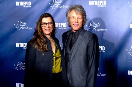 Jon Bon Jovi and his wife Dorothea Hurley arrive at the Salute to Freedom Gala at the Intrepid Sea, Air & Space Museum in New York.  Bon Jovi received the 2021 Intrepid Lifetime Achievement Award at the Salute to Freedom Gala, New York, USA – November 10, 2021