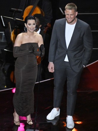 Singer Katy Perry and Arizona Cardinals defensive end J.J. Watt announce the nominees for defensive player of the year during the NFL Honors, ABC live telecast held at the YouTube Theater in Inglewood California on Thursday, February 10, 2022.
NFL Honors 2022, Inglewood, California, United States - 11 Feb 2022