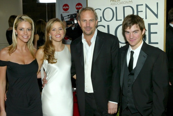 Kevin Costner & Family At The 2004 Golden Globes