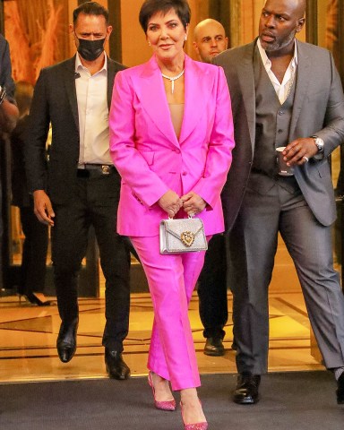 Kris Jenner seen leaving the Ritz Hotel in NYC on Sep 11, 2021. 11 Sep 2021 Pictured: Kris Jenner. Photo credit: ZapatA/MEGA TheMegaAgency.com +1 888 505 6342 (Mega Agency TagID: MEGA814611_003.jpg) [Photo via Mega Agency]