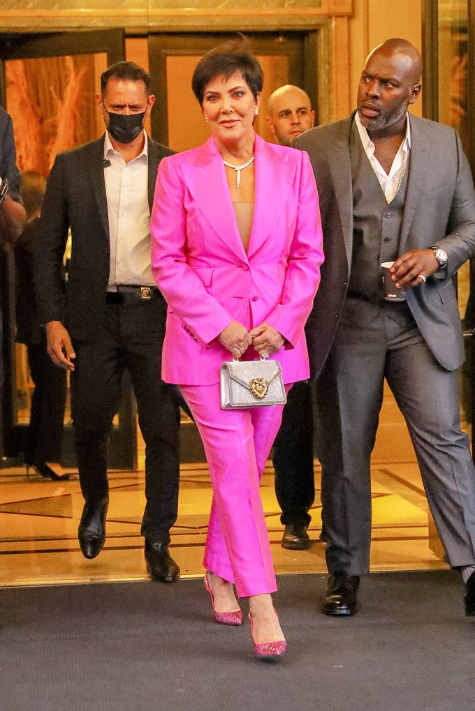 Kris Jenner In A Pink Suit
