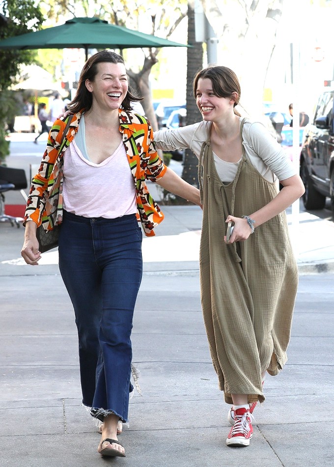 Milla Jovovich with her daughter Ever in Beverly Hills