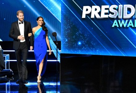 Exclusive All Round No MinimumsMandatory Credit: Photo by Earl Gibson III/Shutterstock (12825230k)Exclusive - Prince Harry (L) and Meghan Markle, Duke and Duchess of Sussex, accept the PresidentÕs Award at the 53rd NAACP Image Awards Show at The Switch on Saturday, February 26, 2022 in Burbank, CA.Exclusive - NAACP Image Awards, Gala Reception, Los Angeles, California, USA - 26 Feb 2022