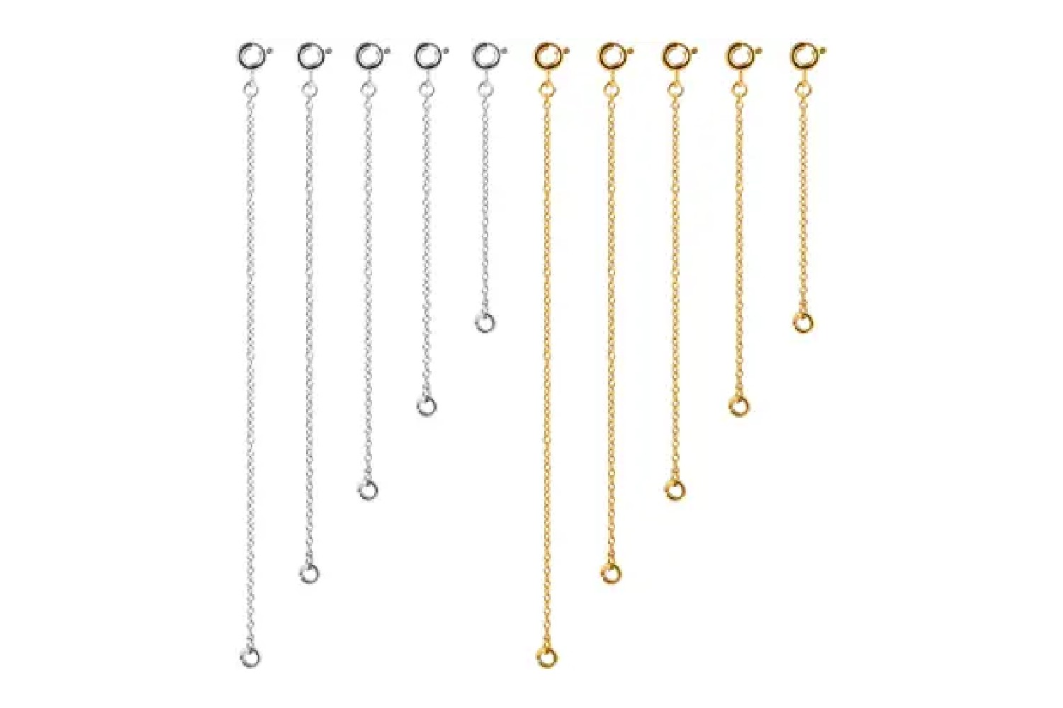 UNICRAFTALE about 60 Strands 3 Colors 45mm Stainless Steel Chain Extender Hypoallergenic Link Chain Necklace Extender Bracelet Extender for Jewelry Chain Making