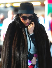 Nicki Minaj was spotted flashing her Giant Heart-shaped Sparkler from rumored Fiance Meek Mill as she walked through JFK airport Terminal. She wore a fur coat over her shoulder and cheetah print ankle boots with a huge high heel.

Pictured: Nicki Minaj
Ref: SPL1009317 250415 NON-EXCLUSIVE
Picture by: SplashNews.com

Splash News and Pictures
USA: +1 310-525-5808
London: +44 (0)20 8126 1009
Berlin: +49 175 3764 166
photodesk@splashnews.com

World Rights