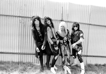 Editorial use only. Consent for book publication must be agreed with Rex by Shutterstock before use.Mandatory Credit: Photo by Andre Csillag/Shutterstock (726404fq)Motley Crue at Donnington - Nicki Mars, Nikki Sixx, Tommy Lee and Vince NealVarious