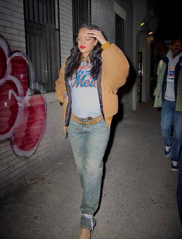 Rihanna's Sporty Date Night Look Included an Oversized Jersey and