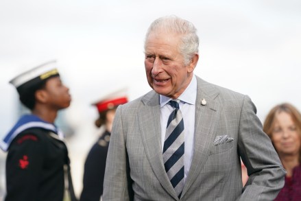 Prince Charles during his visit to the historic Chatham Dockyard in Kent, two days before the opening of the 2022 season, to see some of the Shipyard's flagship projects.