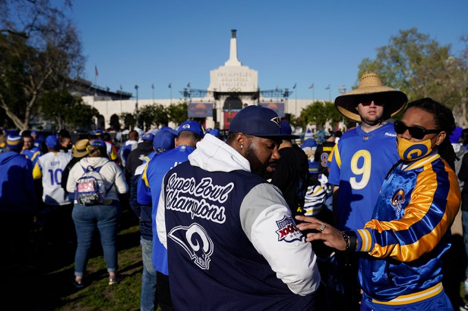 Los Angeles Rams Fans In Super Bowl Memorabilia