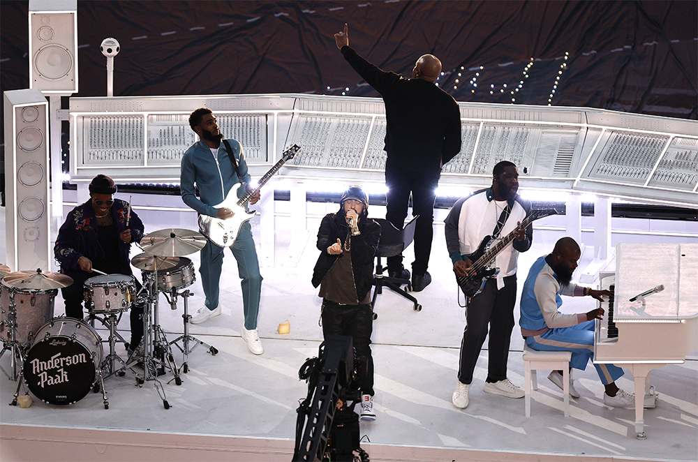 Anderson Paak on Drums During Eminem's Super Bowl Set 