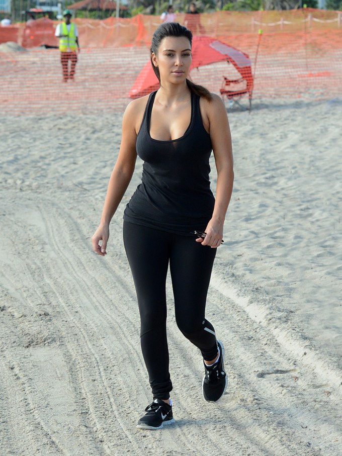 Kim Kardashian On The Beach In Miami